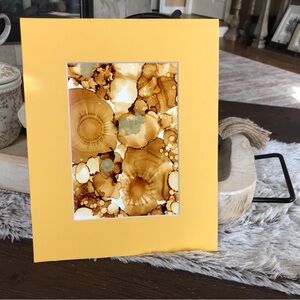 Hand crafted yellow and gold Abstract painting